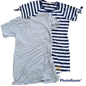 Michael Kors large Casual t-shirt dress set of 2. Gray and navy/white